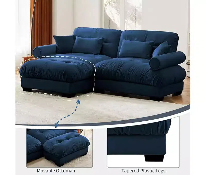 Christopher Knight Home Alger 93 Velvet L-Sectional Sofa