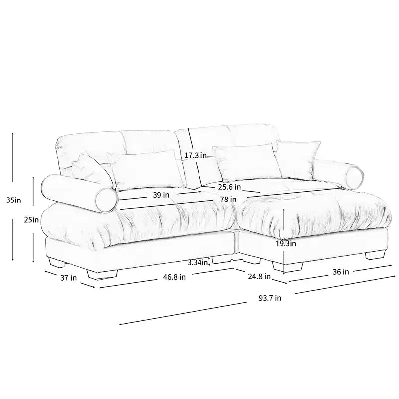 Christopher Knight Home Alger 93 Velvet L-Sectional Sofa