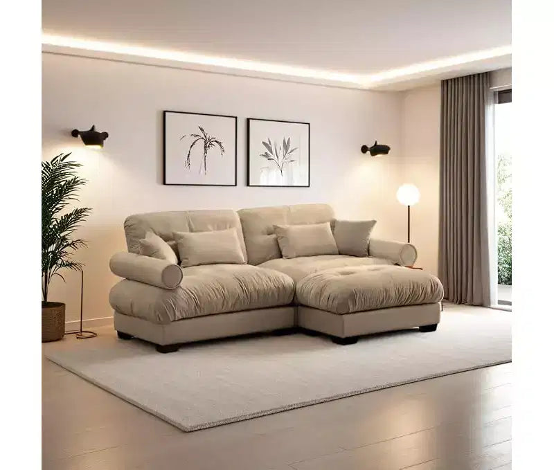 Christopher Knight Home Alger 93 Velvet L-Sectional Sofa
