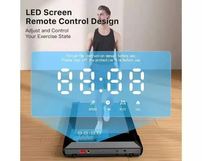 DeerRun Walking Pad 2 in 1 Under Desk Treadmill, 2.5HP Low Noise Walking Pad Running Jogging Machine with Remote Control for Home Office