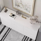 Famapy Horizontal Dresser For Bedroom Modern Minimalist Dresser Hidden Handles White