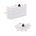 Famapy Horizontal Dresser For Bedroom Modern Minimalist Dresser Hidden Handles White