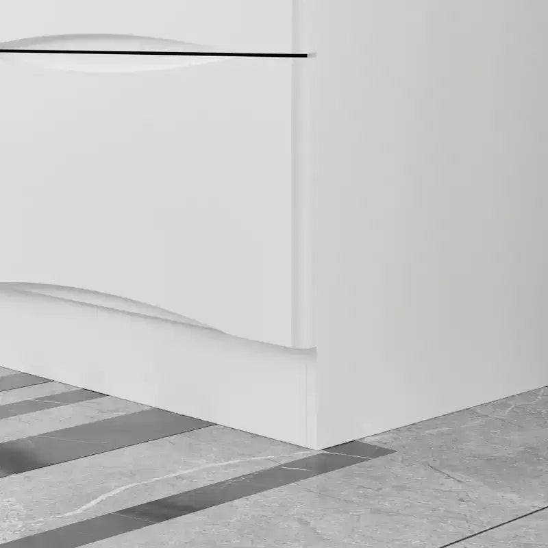 Famapy Horizontal Dresser For Bedroom Modern Minimalist Dresser Hidden Handles White