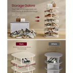 VASAGLE 7-Tier Shoe Rack, Rotating Shoe Rack Tower, Shoe Closet Organizer, Shoe Shelf, 28-35 Pairs, 23.6 x 23.6 x 47.2 Inches