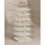VASAGLE 7-Tier Shoe Rack, Rotating Shoe Rack Tower, Shoe Closet Organizer, Shoe Shelf, 28-35 Pairs, 23.6 x 23.6 x 47.2 Inches
