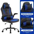 BestMassage Gaming Chair Office Chair Computer Desk Chair with Lumbar Support and Adjustable Headrest and PU Leather Gamer Chair for Adults