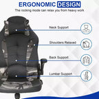 BestMassage Gaming Chair Office Chair Computer Desk Chair with Lumbar Support and Adjustable Headrest and PU Leather Gamer Chair for Adults
