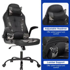 BestMassage Gaming Chair Office Chair Computer Desk Chair with Lumbar Support and Adjustable Headrest and PU Leather Gamer Chair for Adults
