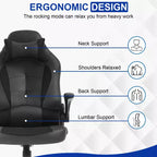 BestMassage Gaming Chair Office Chair Computer Desk Chair with Lumbar Support and Adjustable Headrest and PU Leather Gamer Chair for Adults