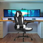 BestMassage Gaming Chair Office Chair Computer Desk Chair with Lumbar Support and Adjustable Headrest and PU Leather Gamer Chair for Adults