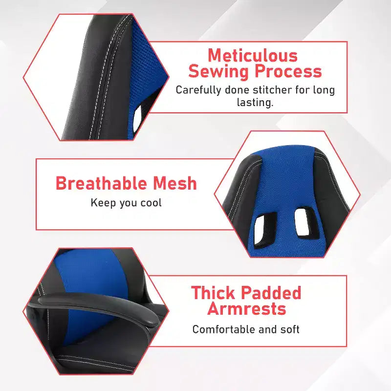 BestMassage Gaming Chair Office Chair with Lumbar Support Adjustable Height PU Leather Executive Chair for Women Men Adults