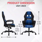 BestMassage Gaming Chair Office Chair with Lumbar Support Adjustable Height PU Leather Executive Chair for Women Men Adults