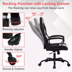 BestMassage Gaming Chair Office Chair with Lumbar Support Adjustable Height PU Leather Executive Chair for Women Men Adults