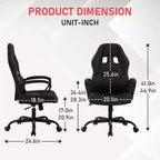 BestMassage Gaming Chair Office Chair with Lumbar Support Adjustable Height PU Leather Executive Chair for Women Men Adults