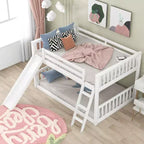 Whisen Wood Full over Full Bunk Bed with Convertible Slide and Ladder
