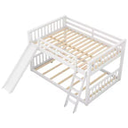 Whisen Wood Full over Full Bunk Bed with Convertible Slide and Ladder