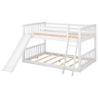 Whisen Wood Full over Full Bunk Bed with Convertible Slide and Ladder