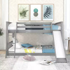Whisen Wood Full over Full Bunk Bed with Convertible Slide and Ladder