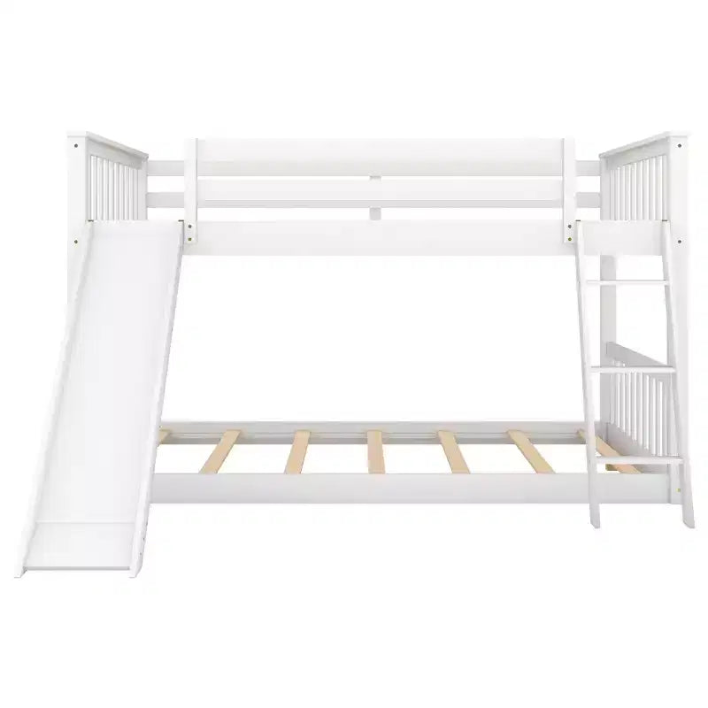 Whisen Wood Full over Full Bunk Bed with Convertible Slide and Ladder