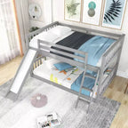 Whisen Wood Full over Full Bunk Bed with Convertible Slide and Ladder