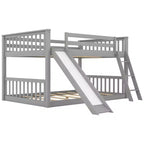 Whisen Wood Full over Full Bunk Bed with Convertible Slide and Ladder
