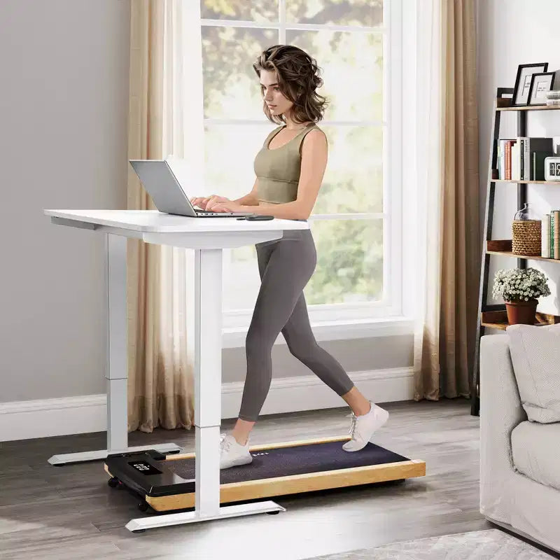 Soozier Quiet 2.5HP Walking Pad Under Desk Treadmill with Remote Control, Transport Wheels and LED Display for Home Gym Office