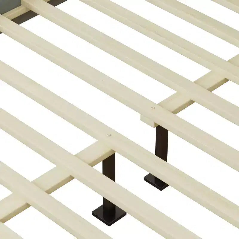 King/California King/Queen Size Platform Bed with Upholstered Headboard and Solid Wood Frame, Gray-Christopher Knight Home