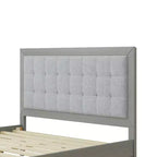 King/California King/Queen Size Platform Bed with Upholstered Headboard and Solid Wood Frame, Gray-Christopher Knight Home