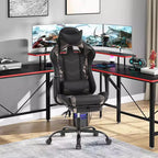 BestMassage Gaming Chair Computer Gamer Chair with Lumbar Support and Footrest Rolling Swivel Design Office Chair for Home Office and Gaming