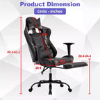 BestMassage Gaming Chair Computer Gamer Chair with Lumbar Support and Footrest Rolling Swivel Design Office Chair for Home Office and Gaming