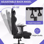 BestMassage Gaming Chair Computer Gamer Chair with Lumbar Support and Footrest Rolling Swivel Design Office Chair for Home Office and Gaming