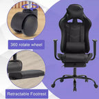 BestMassage Gaming Chair Computer Gamer Chair with Lumbar Support and Footrest Rolling Swivel Design Office Chair for Home Office and Gaming