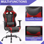 BestMassage Gaming Chair Computer Gamer Chair with Lumbar Support and Footrest Rolling Swivel Design Office Chair for Home Office and Gaming