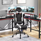 BestMassage Gaming Chair Computer Gamer Chair with Lumbar Support and Footrest Rolling Swivel Design Office Chair for Home Office and Gaming