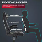 BestMassage Gaming Chair Computer Desk Chair with Lumbar Support Upholstery and Rolling Swivel Chair Base for PC Gaming and Executive Use