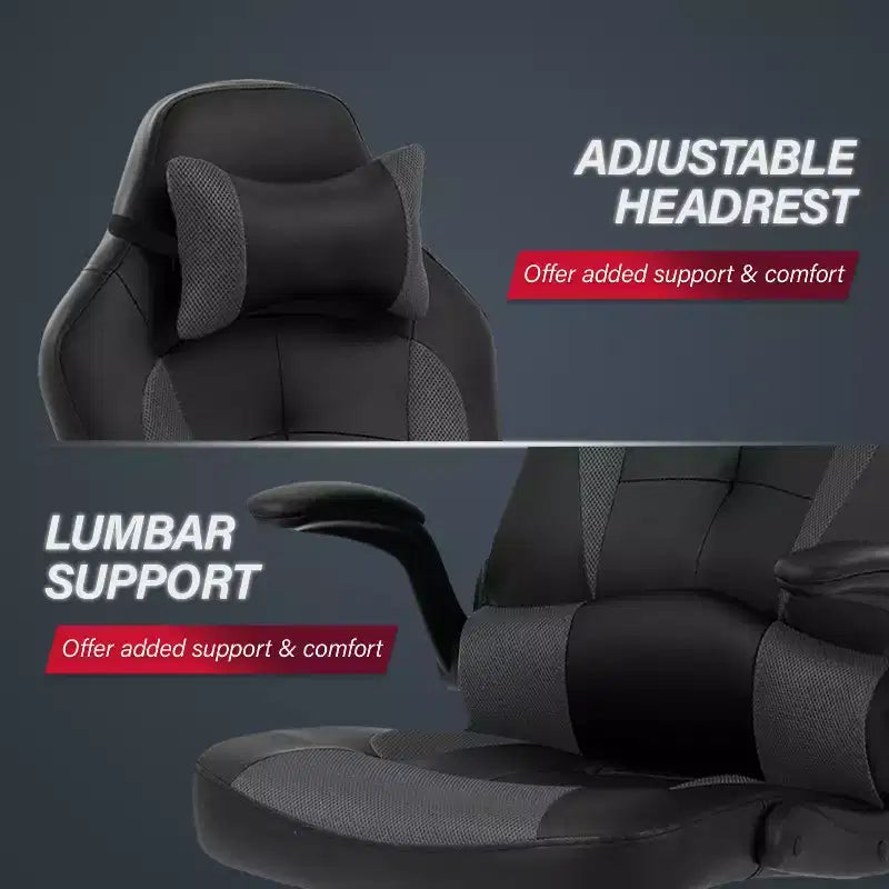 BestMassage Gaming Chair Computer Desk Chair with Lumbar Support Upholstery and Rolling Swivel Chair Base for PC Gaming and Executive Use