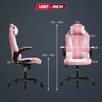 BestMassage Gaming Chair Computer Desk Chair with Lumbar Support Upholstery and Rolling Swivel Chair Base for PC Gaming and Executive Use