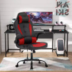 BestMassage Gaming Chair Computer Desk Chair with Lumbar Support Upholstery and Rolling Swivel Chair Base for PC Gaming and Executive Use