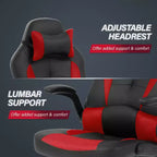 BestMassage Gaming Chair Computer Desk Chair with Lumbar Support Upholstery and Rolling Swivel Chair Base for PC Gaming and Executive Use