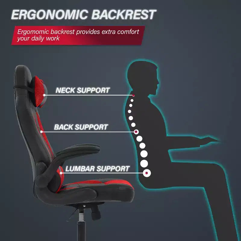 BestMassage Gaming Chair Computer Desk Chair with Lumbar Support Upholstery and Rolling Swivel Chair Base for PC Gaming and Executive Use
