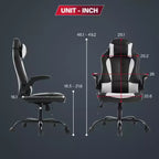 BestMassage Gaming Chair Computer Desk Chair with Lumbar Support Upholstery and Rolling Swivel Chair Base for PC Gaming and Executive Use