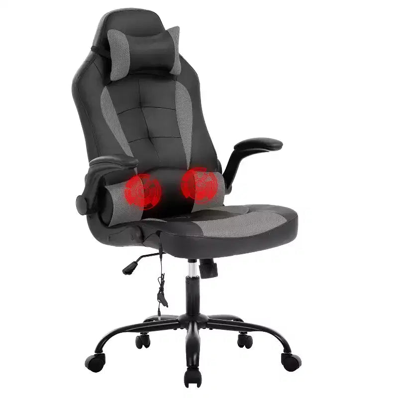 BestMassage Gaming Chair Computer Desk Chair with Lumbar Support Upholstery and Rolling Swivel Chair Base for PC Gaming and Executive Use