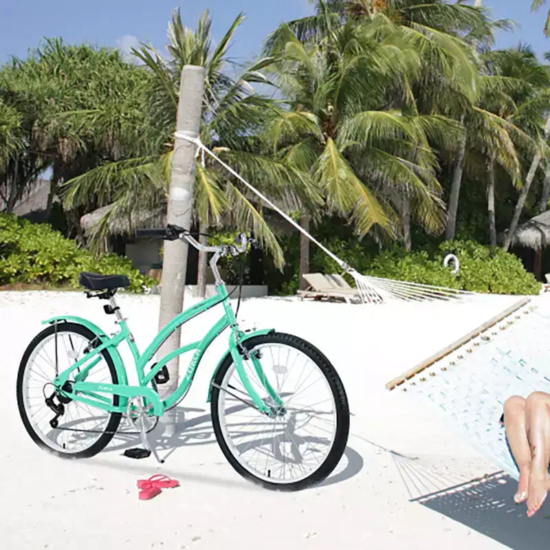 26 Inch Cruiser Bike, 7 Speed Multiple Colors Men's Women's Beach Cruiser Bike with Front and Rear V-brakes