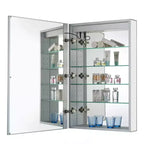 Fine Fixtures Frameless Mirrored Medicine Cabinet with LED Lighting