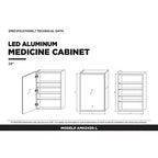 Fine Fixtures Frameless Mirrored Medicine Cabinet with LED Lighting