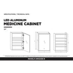 Fine Fixtures Frameless Mirrored Medicine Cabinet with LED Lighting