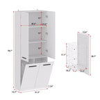 Famapy Modern White Bathroom Storage Unit with Lower - level Laundry Hamper