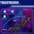 FDW Gaming Chair Racing Desk Chair with Footrest Lumbar Support Headrest Armrest Task Rolling Swivel Adjustable PC Gamer Chair