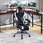 FDW Gaming Chair Racing Desk Chair with Footrest Lumbar Support Headrest Armrest Task Rolling Swivel Adjustable PC Gamer Chair