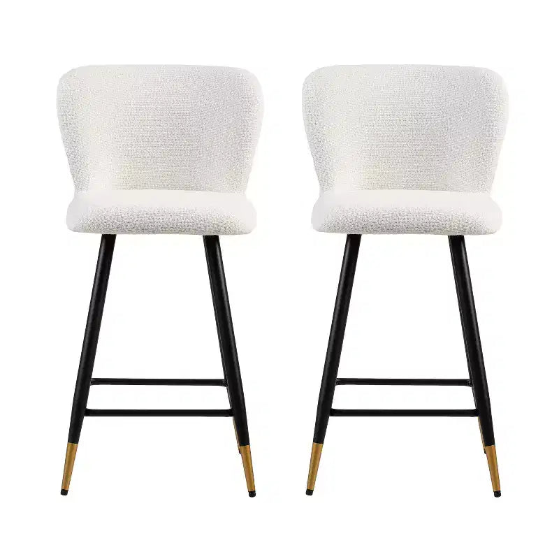 Christopher Knight Home Serein 26'' Modern Upholstered Bar Stools with Gold-Tipped Metal Legs (Set of 2)
